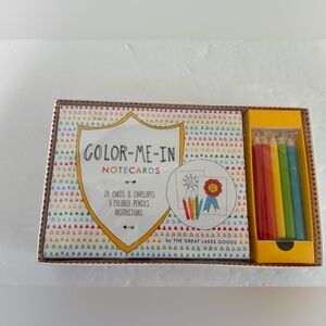 NET DIY Color-In Notecards Set with Colored Pencils - Sealed